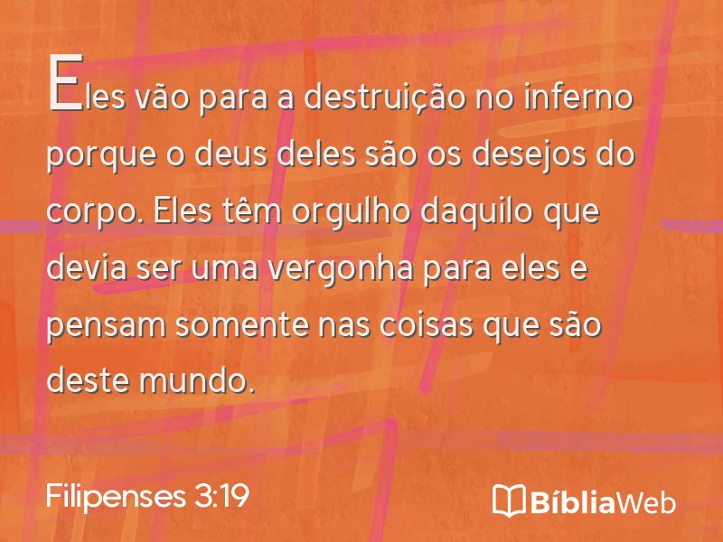 Filipenses 3:19 em imagem para compartilhar
