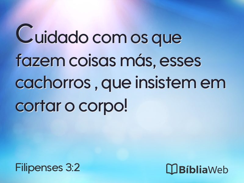 Filipenses 3:2 em imagem para compartilhar