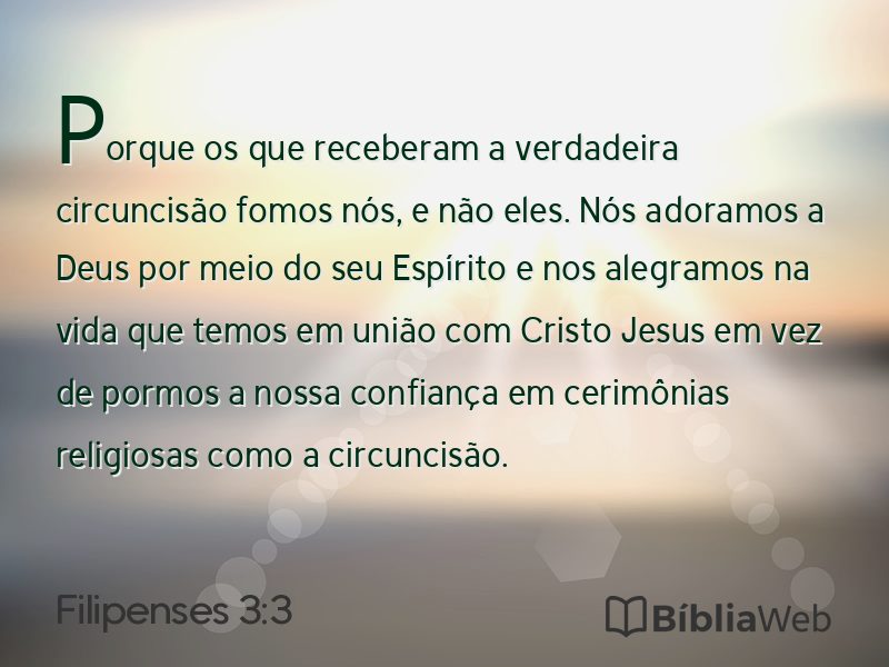 Filipenses 3:3 em imagem para compartilhar
