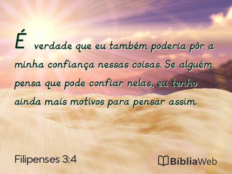 Filipenses 3:4 em imagem para compartilhar
