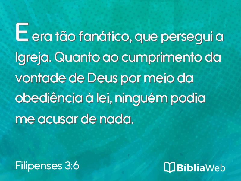 Filipenses 3:6 em imagem para compartilhar
