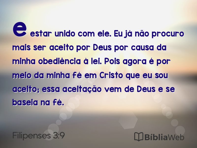 Filipenses 3:9 em imagem para compartilhar