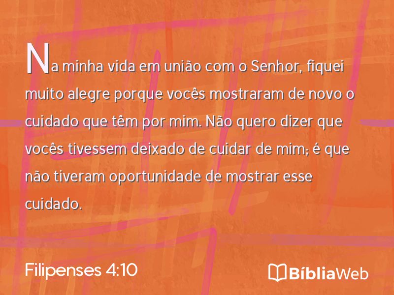 Filipenses 4:10 em imagem para compartilhar