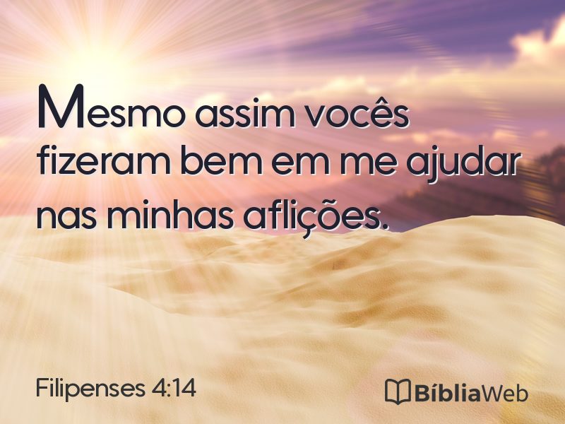 Filipenses 4:14 em imagem para compartilhar
