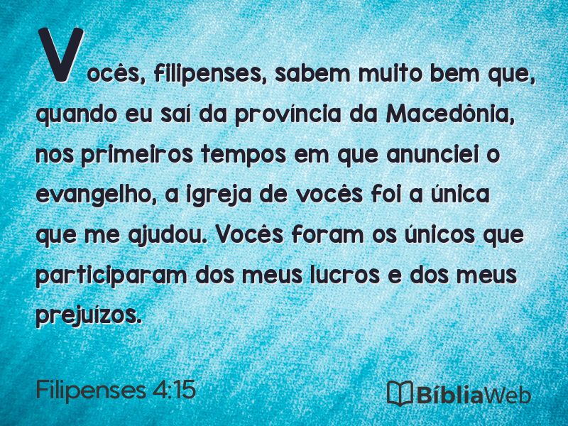 Filipenses 4:15 em imagem para compartilhar