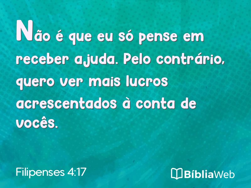 Filipenses 4:17 em imagem para compartilhar