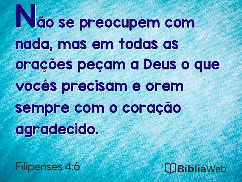 Filipenses 4:6 em imagem para compartilhar