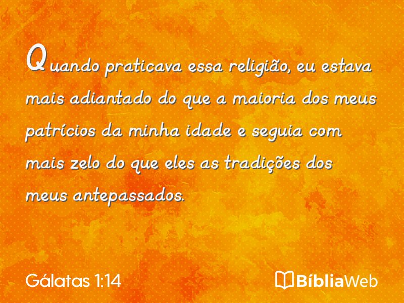 Gálatas 1:14 em imagem para compartilhar