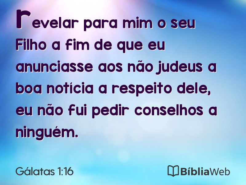 Gálatas 1:16 em imagem para compartilhar
