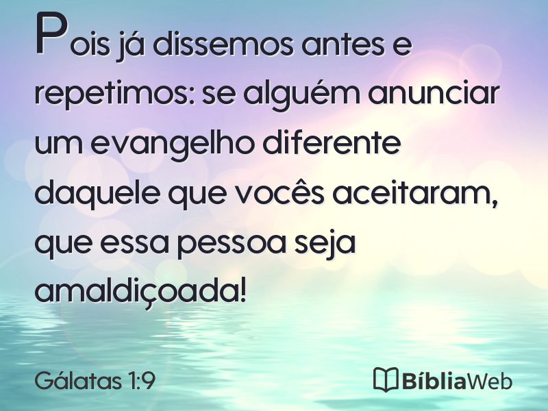 Gálatas 1:9 em imagem para compartilhar