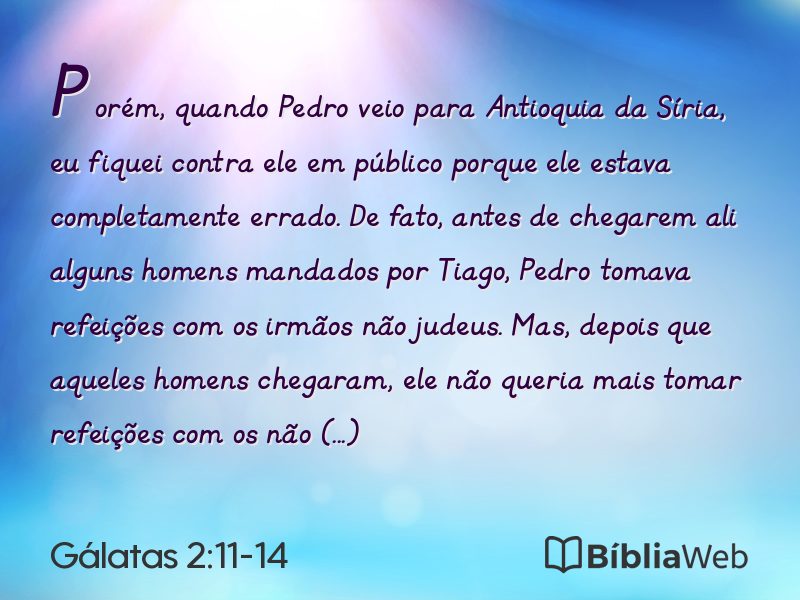 Gálatas 2:11-14 em imagem para compartilhar