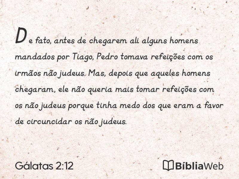 Gálatas 2:12 em imagem para compartilhar