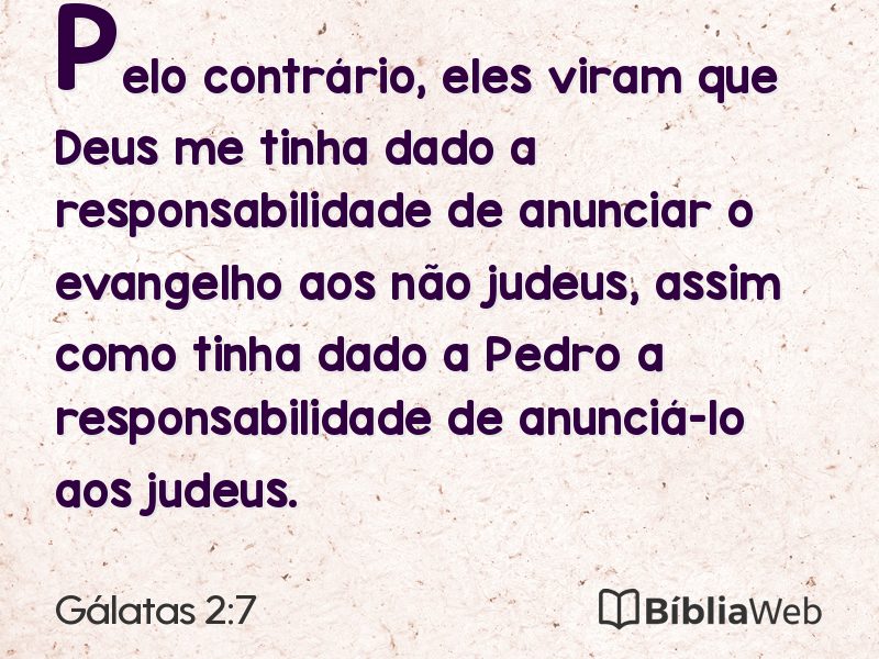 Gálatas 2:7 em imagem para compartilhar