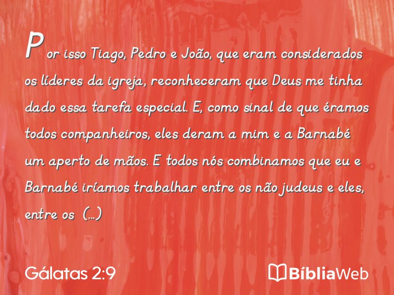Gálatas 2:9 em imagem para compartilhar