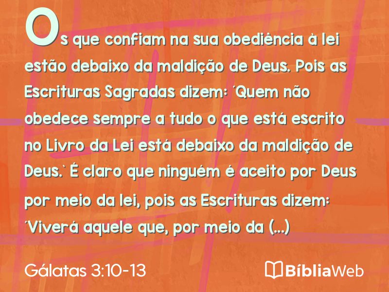 Gálatas 3:10-13 em imagem para compartilhar