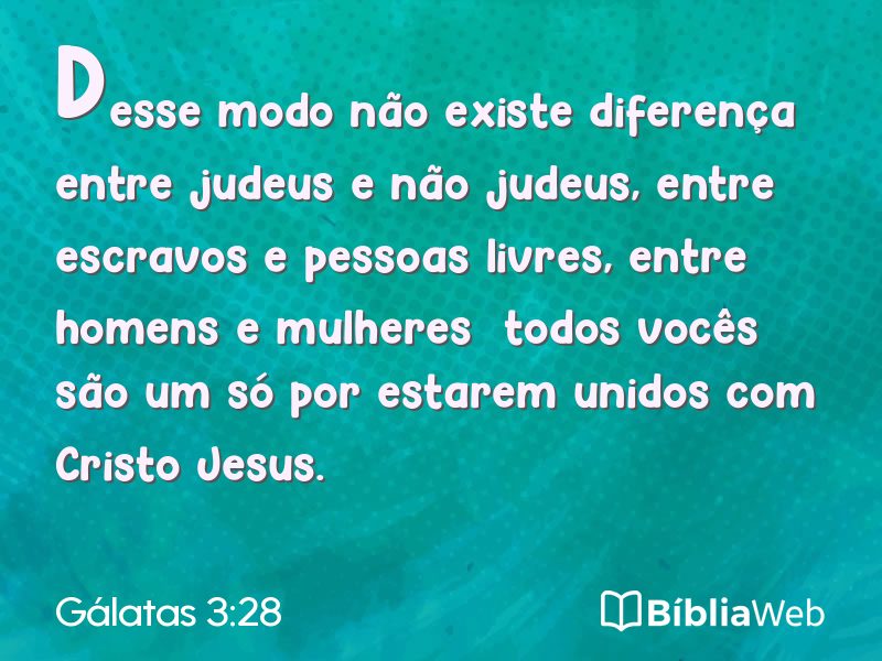 Gálatas 3:28 em imagem para compartilhar