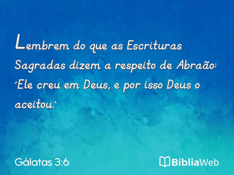 Gálatas 3:6 em imagem para compartilhar
