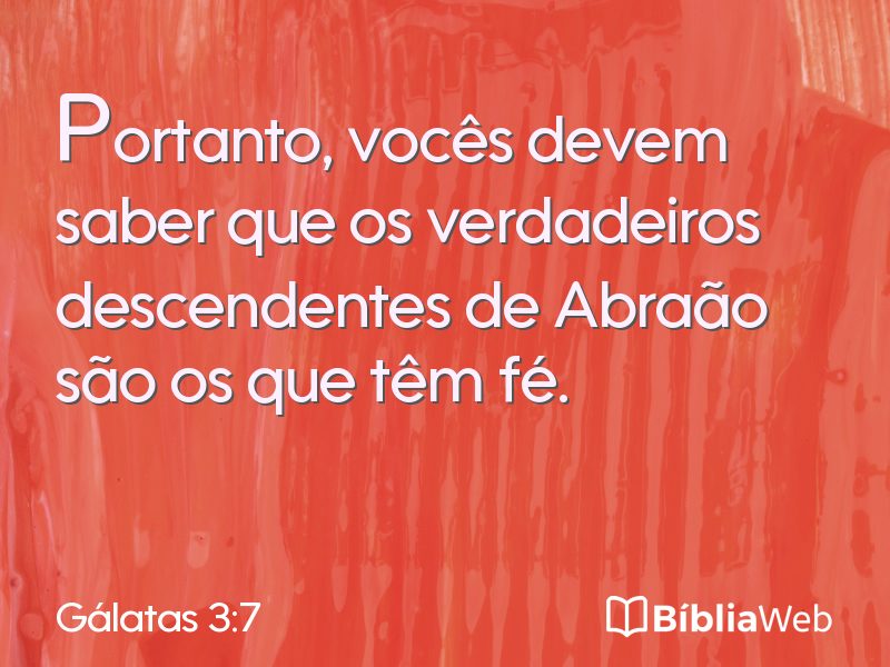 Gálatas 3:7 em imagem para compartilhar