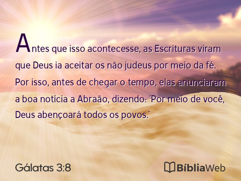 Gálatas 3:8 em imagem para compartilhar
