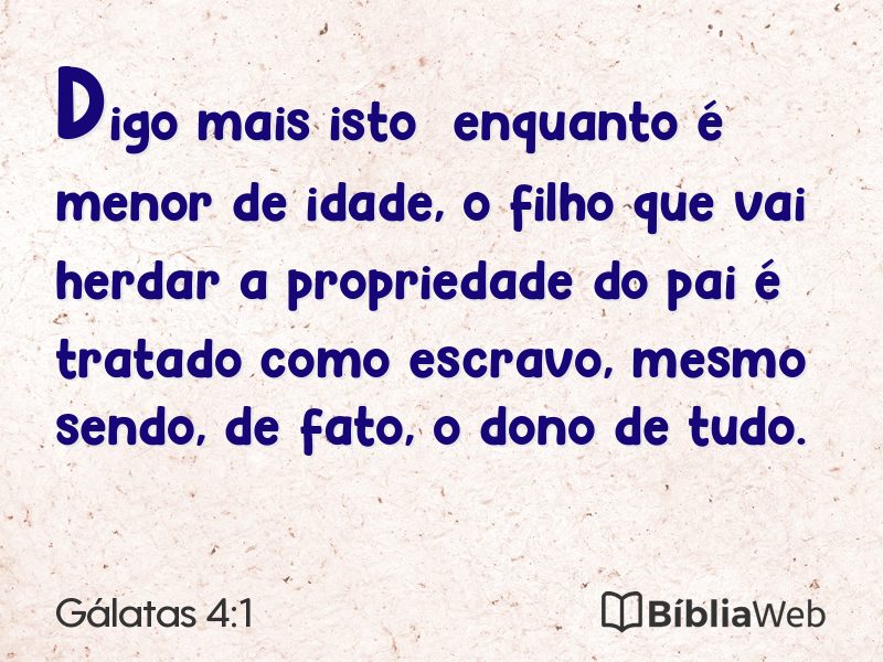 Gálatas 4:1 em imagem para compartilhar