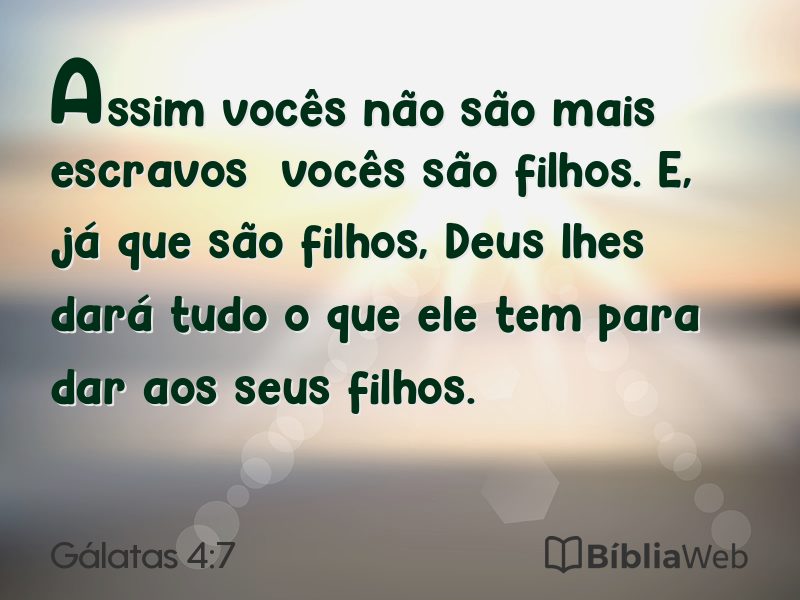 Gálatas 4:7 em imagem para compartilhar