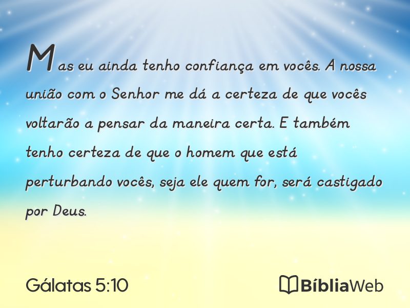 Gálatas 5:10 em imagem para compartilhar