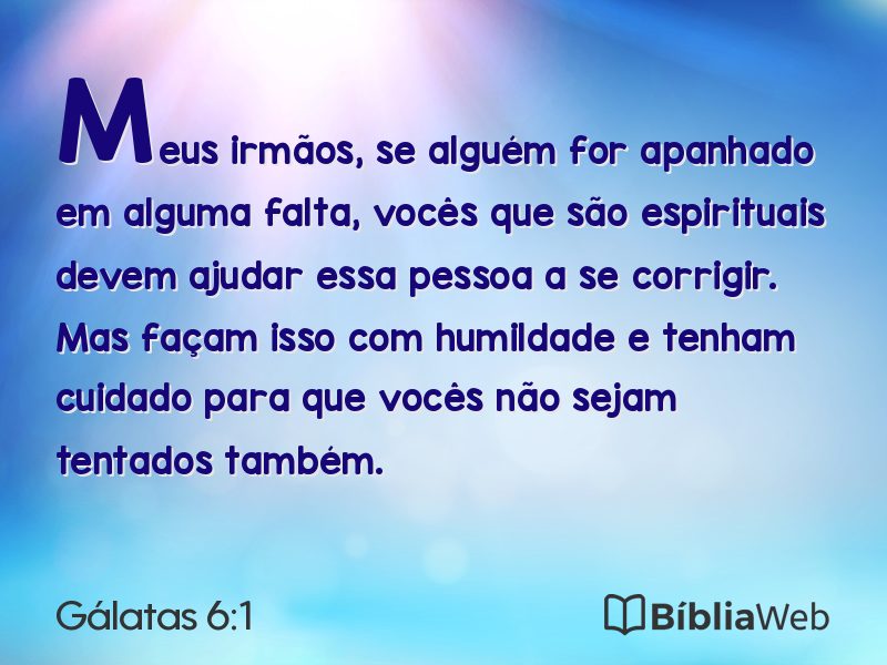 Gálatas 6:1 em imagem para compartilhar