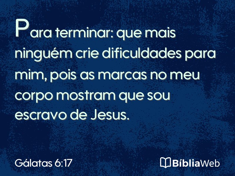 Gálatas 6:17 em imagem para compartilhar
