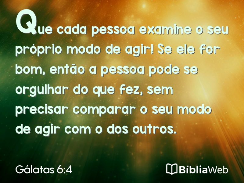 Gálatas 6:4 em imagem para compartilhar