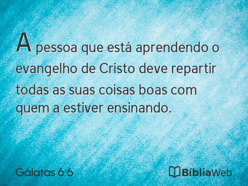 Gálatas 6:6 em imagem para compartilhar