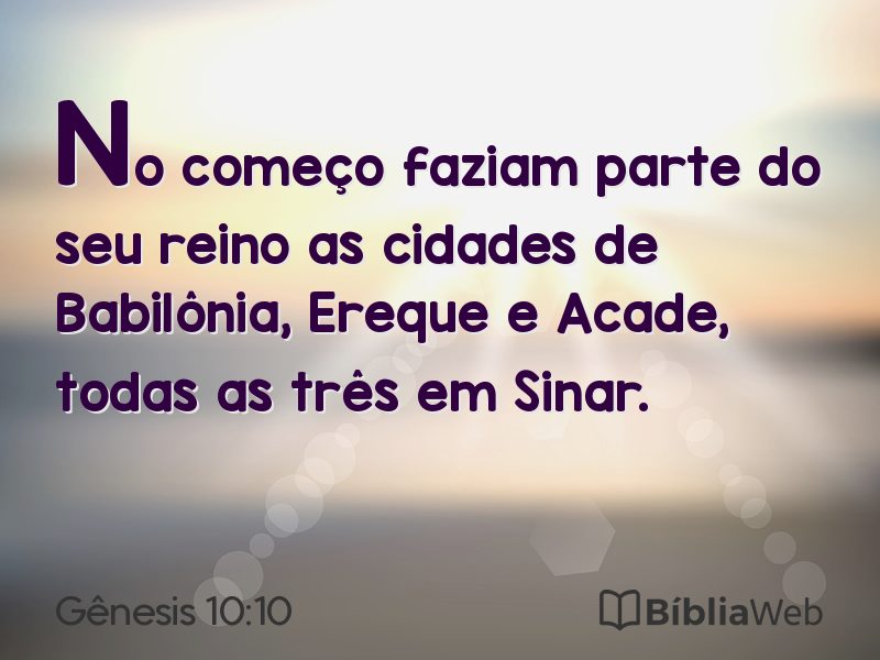 Gênesis 10:10 em imagem para compartilhar