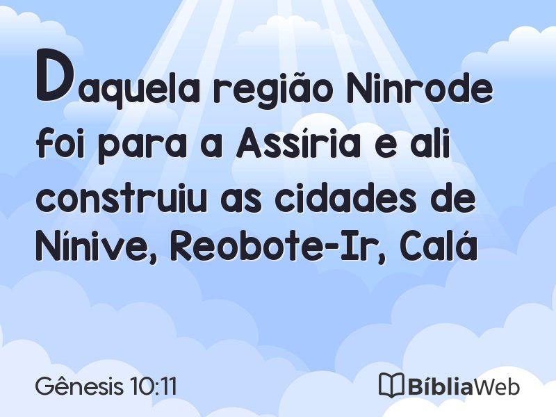 Gênesis 10:11 em imagem para compartilhar