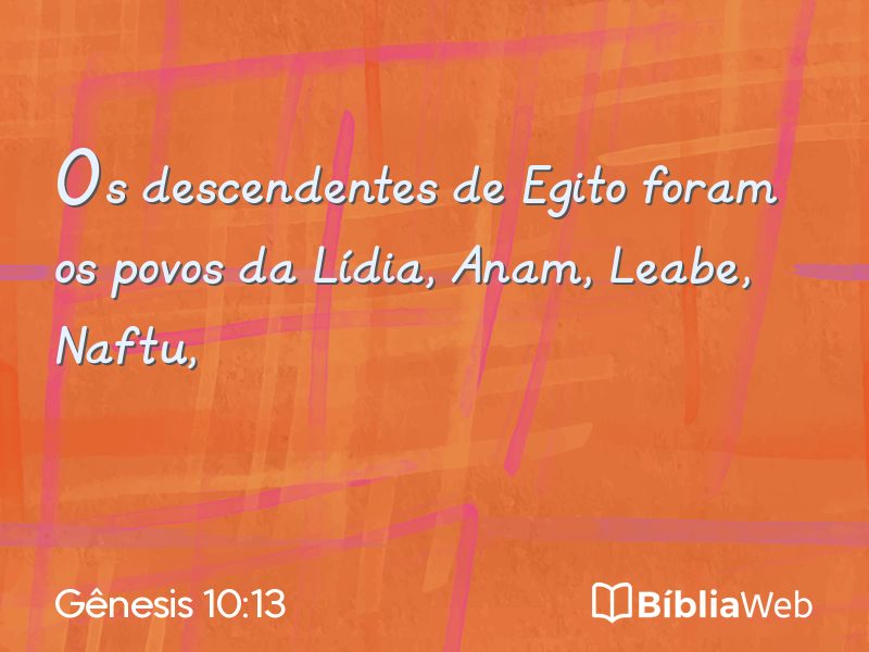 Gênesis 10:13 em imagem para compartilhar