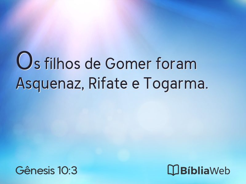 Gênesis 10:3 em imagem para compartilhar
