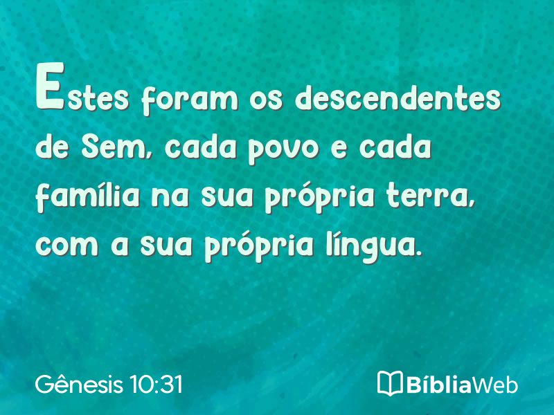 Gênesis 10:31 em imagem para compartilhar