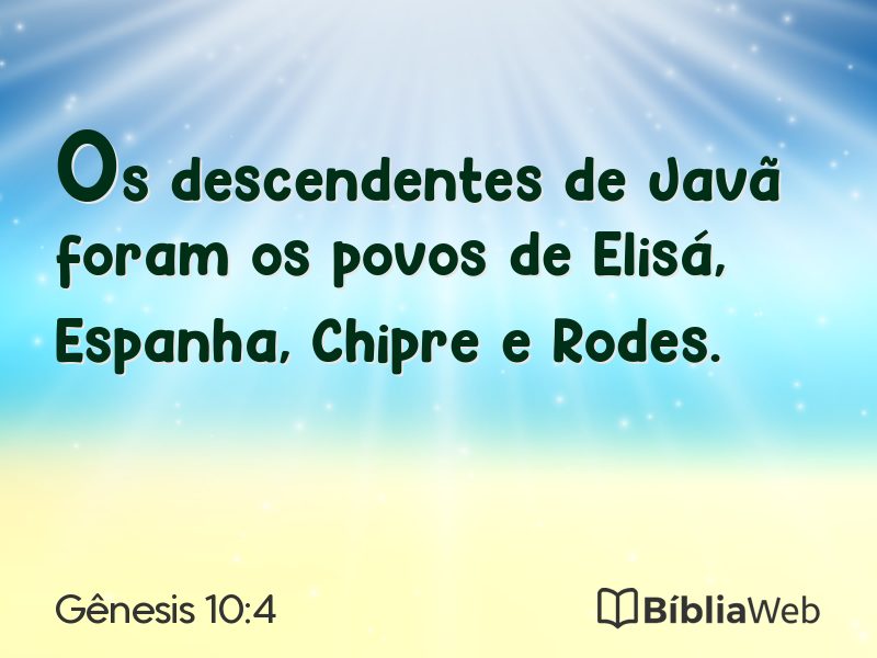 Gênesis 10:4 em imagem para compartilhar