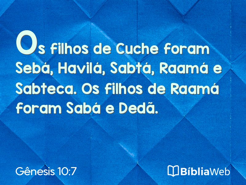 Gênesis 10:7 em imagem para compartilhar