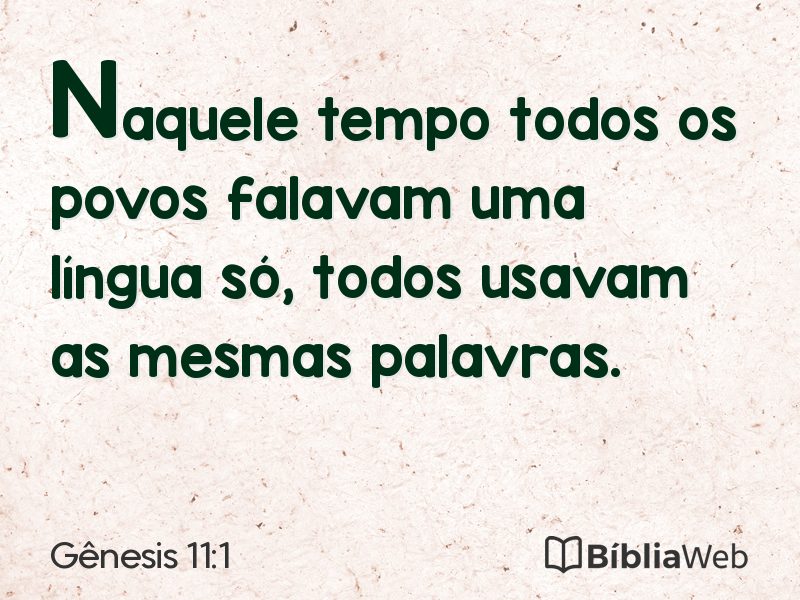 Gênesis 11:1 em imagem para compartilhar