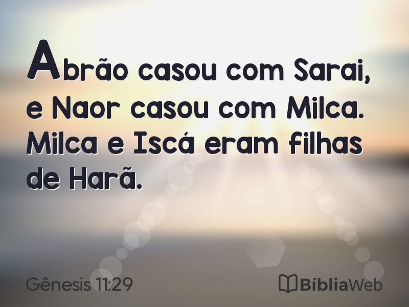 Gênesis 11:29 em imagem para compartilhar