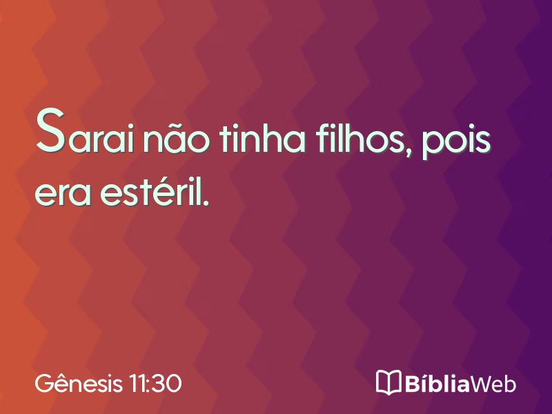Gênesis 11:30 em imagem para compartilhar