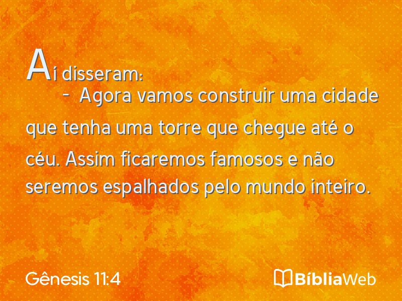 Gênesis 11:4 em imagem para compartilhar