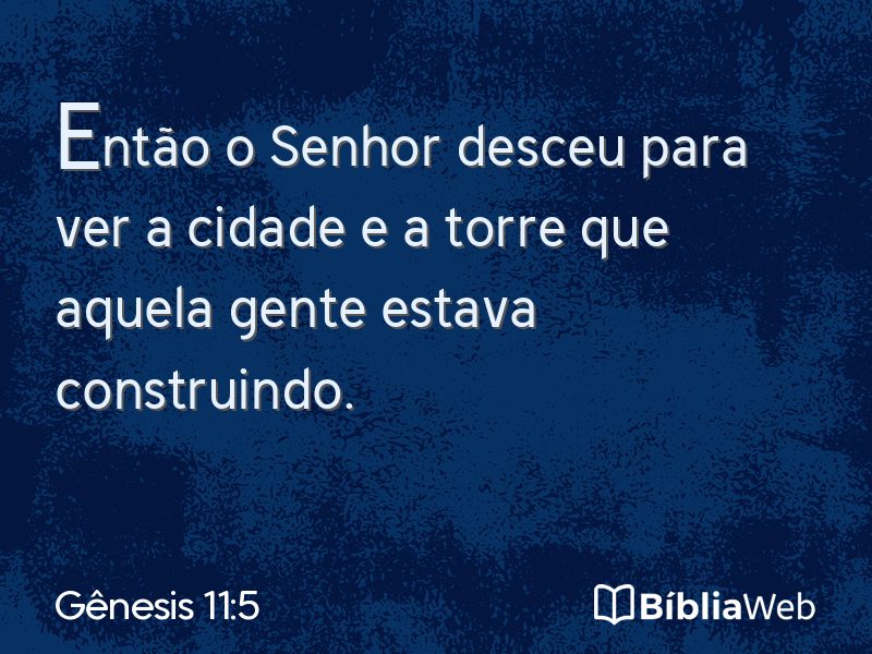 Gênesis 11:5 em imagem para compartilhar