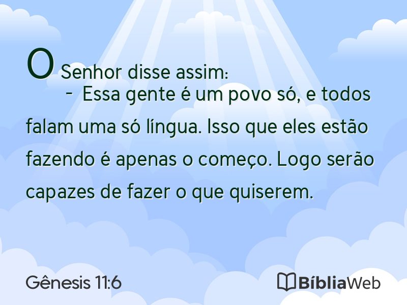 Gênesis 11:6 em imagem para compartilhar