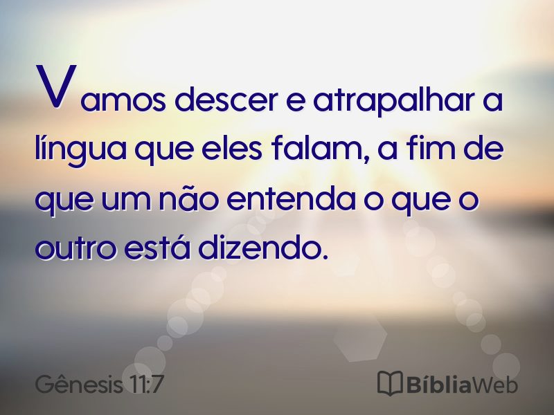 Gênesis 11:7 em imagem para compartilhar