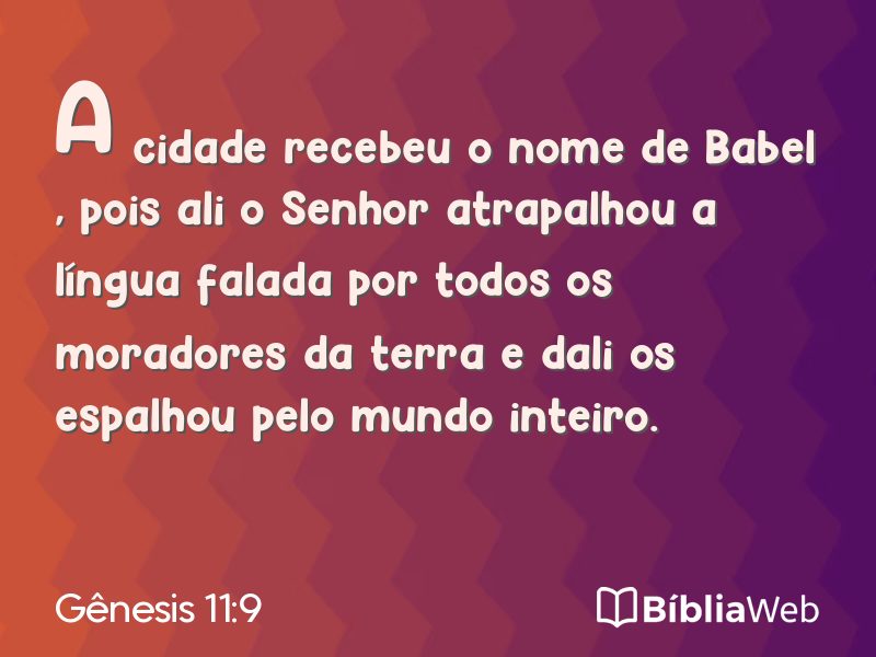 Gênesis 11:9 em imagem para compartilhar