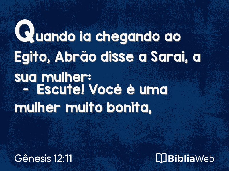 Gênesis 12:11 em imagem para compartilhar