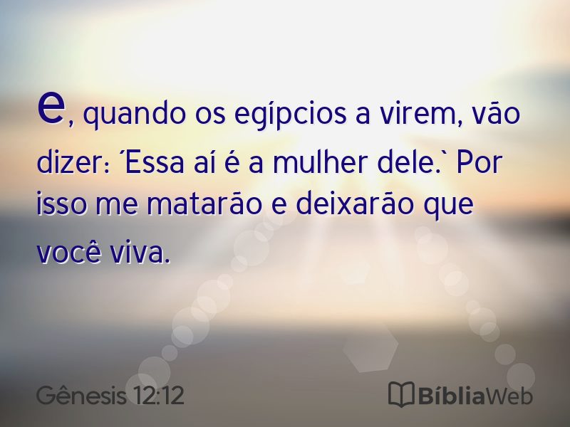 Gênesis 12:12 em imagem para compartilhar