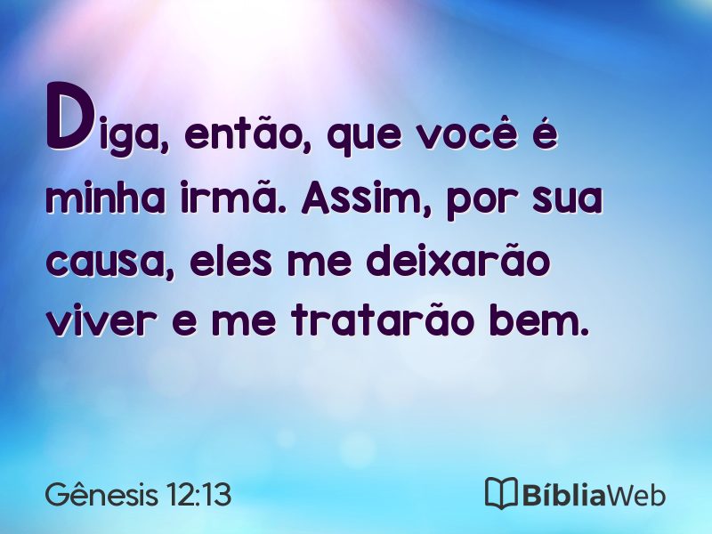 Gênesis 12:13 em imagem para compartilhar