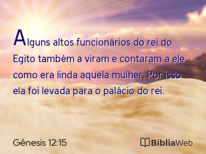 Gênesis 12:15 em imagem para compartilhar