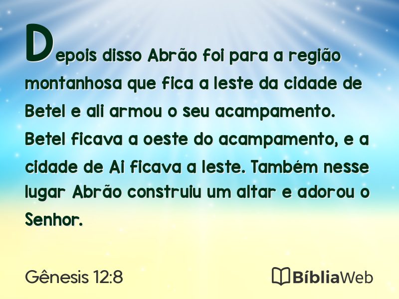 Gênesis 12:8 em imagem para compartilhar